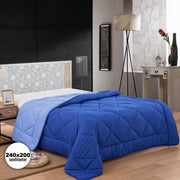 Herzberg HG-2420BCO: Bicolor Microfiber Duvet - 240x200cm Blue