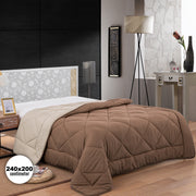 Herzberg HG-2420BCO: Bicolor Microfiber Duvet - 240x200cm Brown