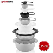 Herzberg 8 in 1 Bowl & Measuring Cups Set