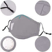 PM2.5M: Washable Cotton Mask w/ 2 Activated Carbon Filters Blue