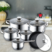 Royalty Line RL-1231M: 12 Pieces of Stainless Cookware Set with Marble Coated Pan