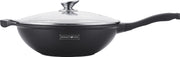 Royalty Line RL-BW32M; Marble Coating Wok with Glass Lid 32 cm