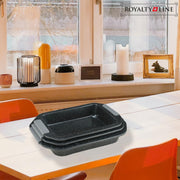 Royalty Line RL-CC3B: 3-Piece Marble Coating Baking Tray