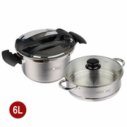 Royalty Line RL-PC6LC: 4-in-1 Pressure Cooker & Couscous Steamer - 6L