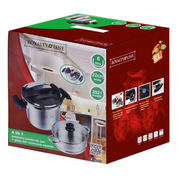 Royalty Line RL-PC6LC: 4-in-1 Pressure Cooker & Couscous Steamer - 6L