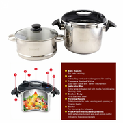 Royalty Line RL-PC6LC: 4-in-1 Pressure Cooker & Couscous Steamer - 6L