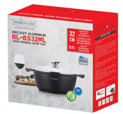 Royalty Line RL-BS32M: Marble Coated Cooking Pot and Casserole - 32cm Black